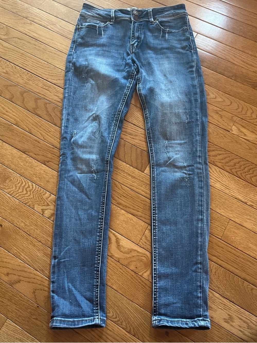 INDIGO REIN women’s Classic Slim Blue Denim Jeans , anklet . Size 9. STRETCHY